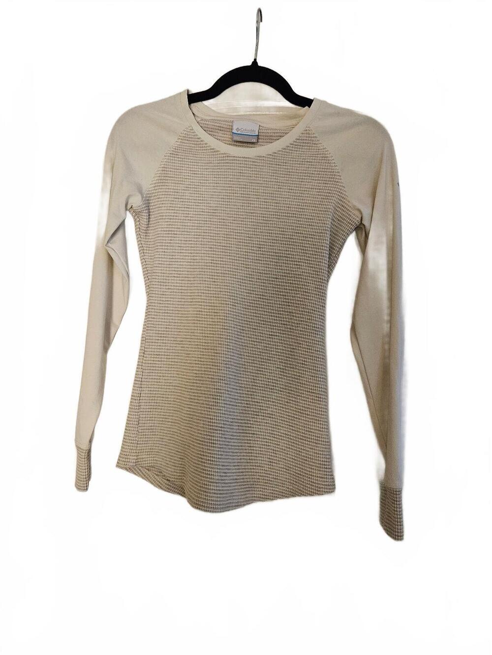 Columbia Lightweight Long Sleeve Thermal Cream Waffle Knit Shirt-Women's Size XS